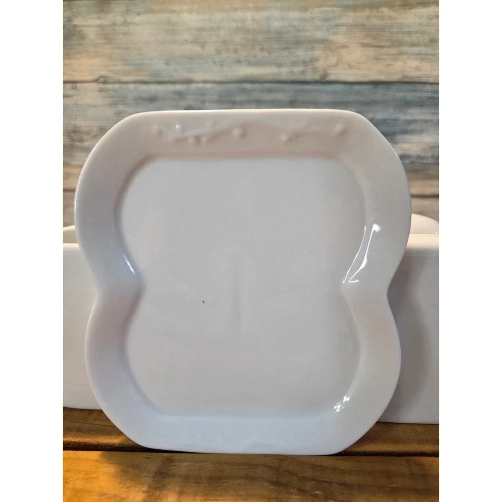 Rosanna White Ceramic Coffee or Tea Creamer Sugar Set With Tray